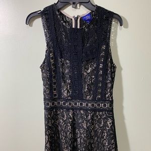 Black and Nude Lace Dress